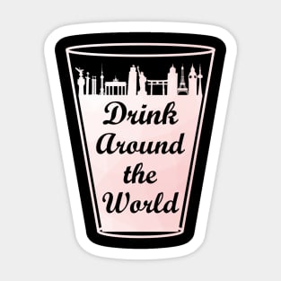 Drink Around the World Glass Millennial Pink Geometric Sticker